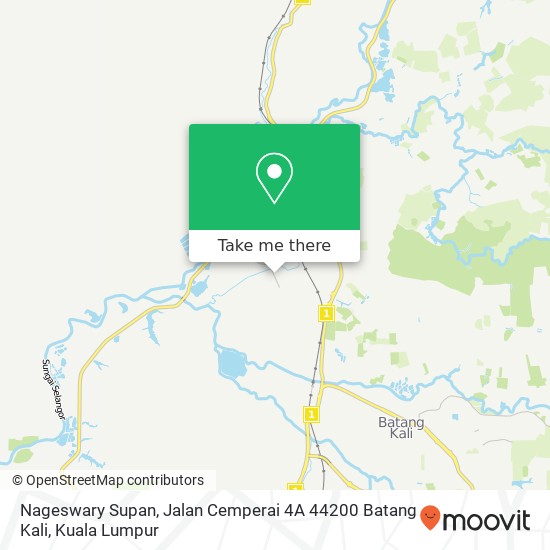Peta Nageswary Supan, Jalan Cemperai 4A 44200 Batang Kali