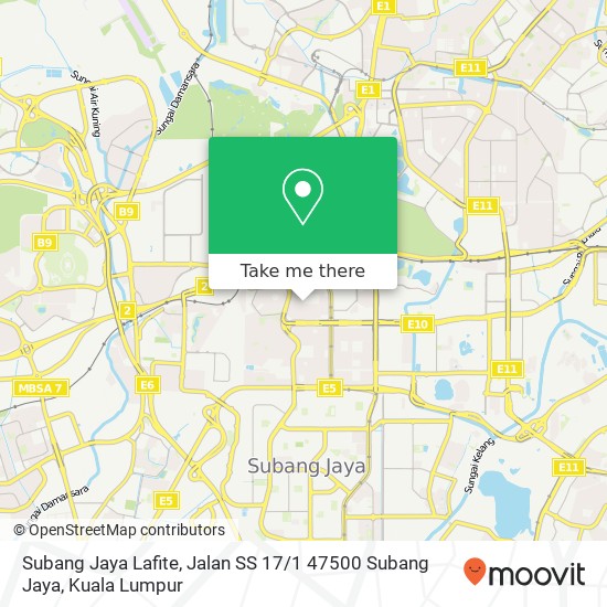 Peta Subang Jaya Lafite, Jalan SS 17 / 1 47500 Subang Jaya