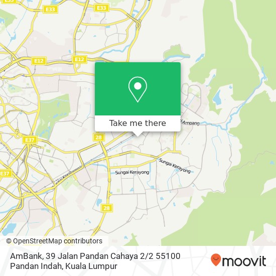 Peta AmBank, 39 Jalan Pandan Cahaya 2 / 2 55100 Pandan Indah