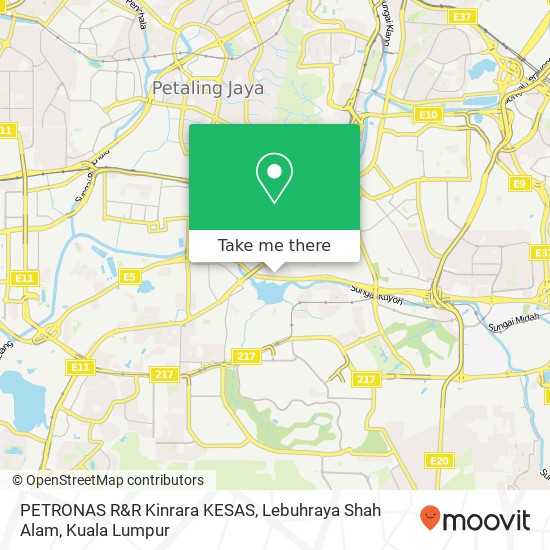 PETRONAS R&R Kinrara KESAS, Lebuhraya Shah Alam map