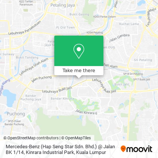 Mercedes-Benz (Hap Seng Star Sdn. Bhd.) @ Jalan BK 1 / 14, Kinrara Industrial Park map