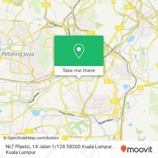 Peta NLT Plastic, 14 Jalan 1 / 128 58200 Kuala Lumpur