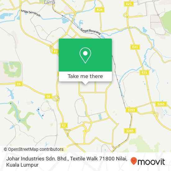 Johar Industries Sdn. Bhd., Textile Walk 71800 Nilai map
