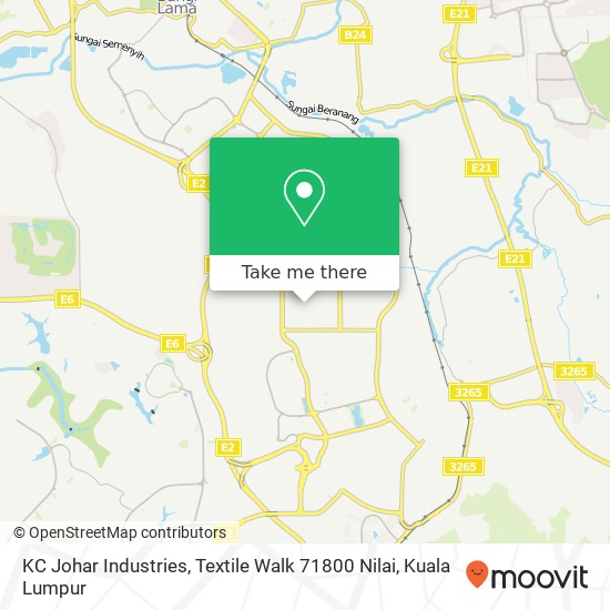 KC Johar Industries, Textile Walk 71800 Nilai map