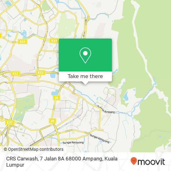 Peta CRS Carwash, 7 Jalan 8A 68000 Ampang