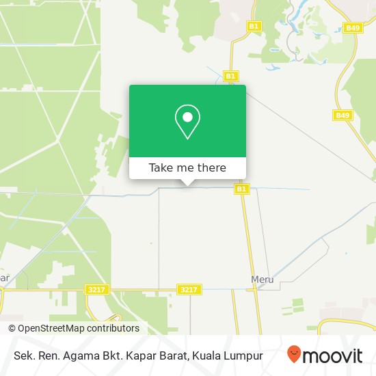 Peta Sek. Ren. Agama Bkt. Kapar Barat, Jalan Iskandar 42200 Kapar