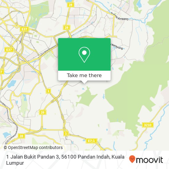 Peta 1 Jalan Bukit Pandan 3, 56100 Pandan Indah