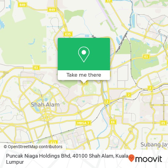 Peta Puncak Niaga Holdings Bhd, 40100 Shah Alam