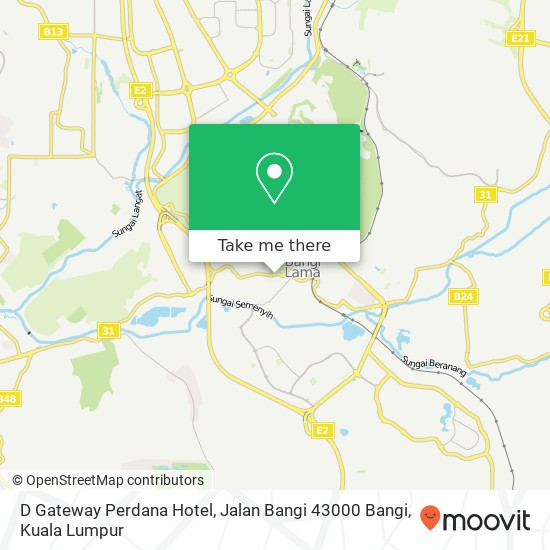 D Gateway Perdana Hotel, Jalan Bangi 43000 Bangi map