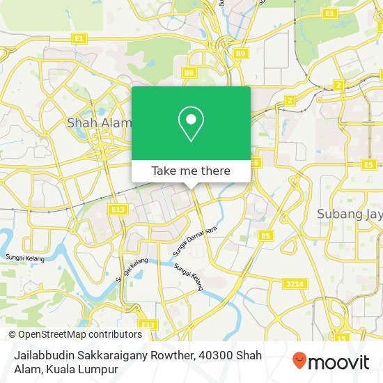 Jailabbudin Sakkaraigany Rowther, 40300 Shah Alam map