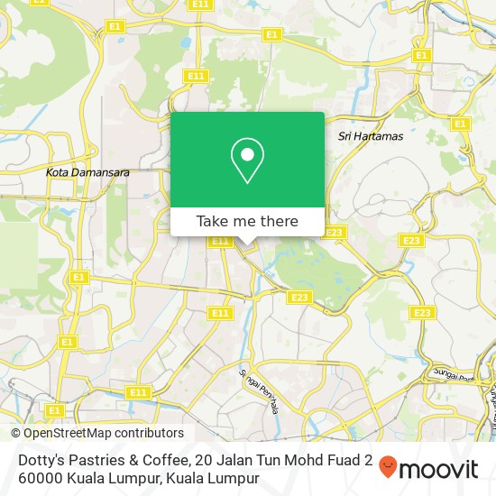 Peta Dotty's Pastries & Coffee, 20 Jalan Tun Mohd Fuad 2 60000 Kuala Lumpur