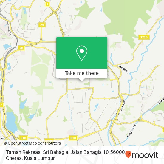 Peta Taman Rekreasi Sri Bahagia, Jalan Bahagia 10 56000 Cheras