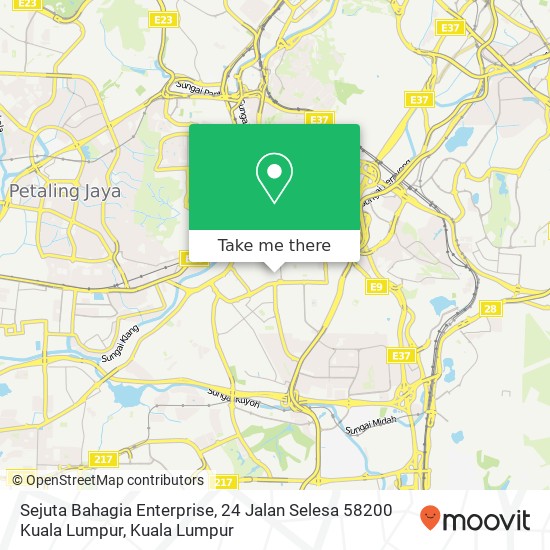 Sejuta Bahagia Enterprise, 24 Jalan Selesa 58200 Kuala Lumpur map