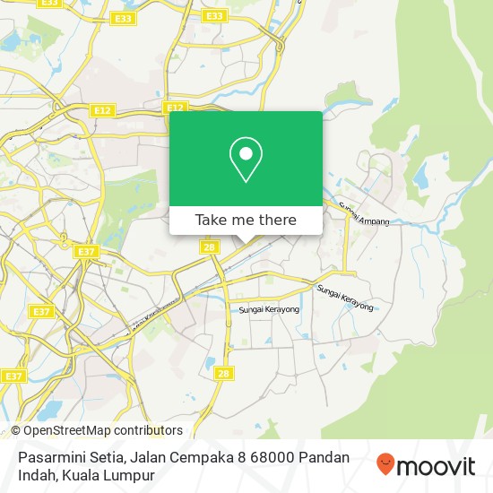 Peta Pasarmini Setia, Jalan Cempaka 8 68000 Pandan Indah