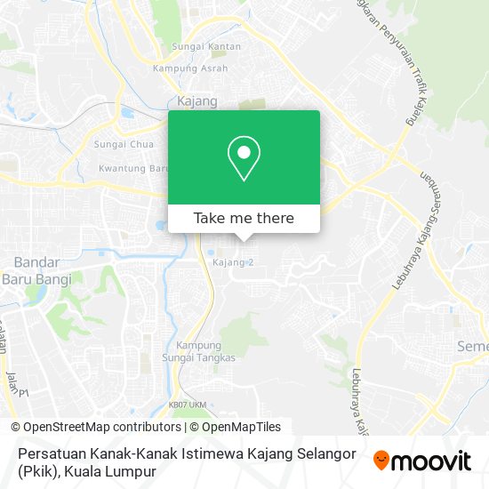 Peta Persatuan Kanak-Kanak Istimewa Kajang Selangor (Pkik)