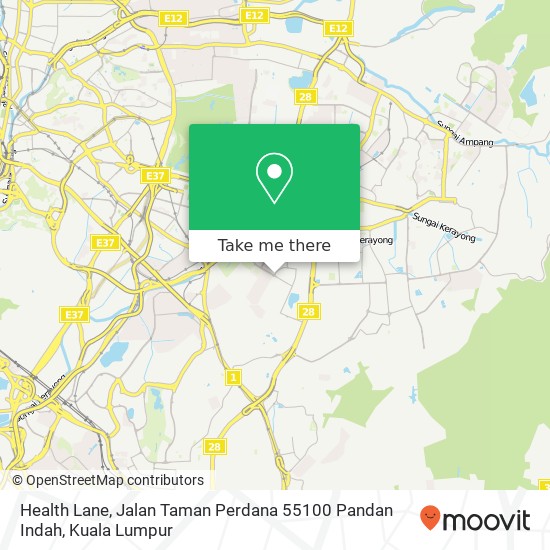 Peta Health Lane, Jalan Taman Perdana 55100 Pandan Indah