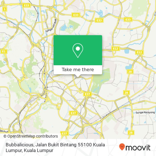 Peta Bubbalicious, Jalan Bukit Bintang 55100 Kuala Lumpur