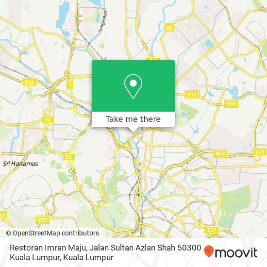 Peta Restoran Imran Maju, Jalan Sultan Azlan Shah 50300 Kuala Lumpur