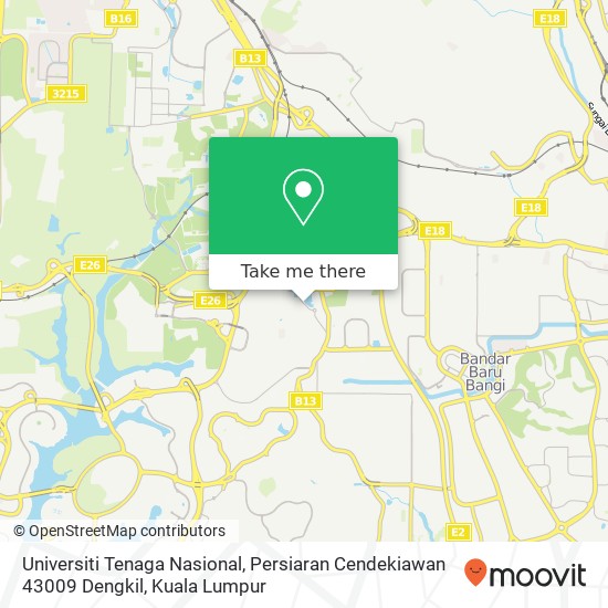 Universiti Tenaga Nasional, Persiaran Cendekiawan 43009 Dengkil map