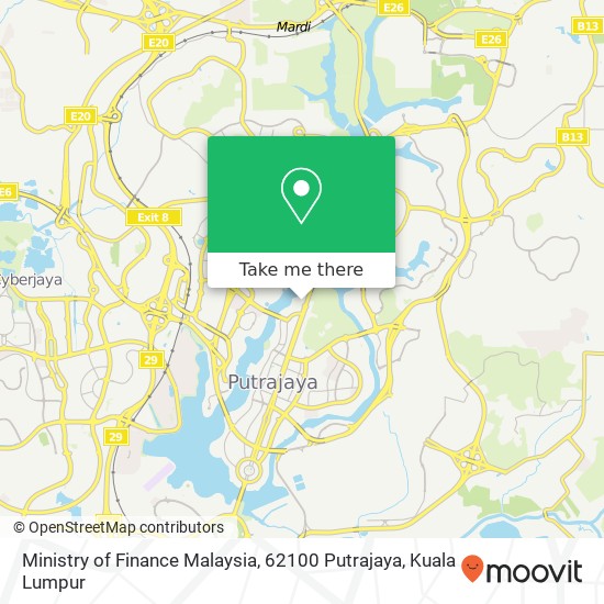 Peta Ministry of Finance Malaysia, 62100 Putrajaya
