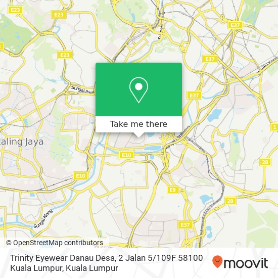 Trinity Eyewear Danau Desa, 2 Jalan 5 / 109F 58100 Kuala Lumpur map