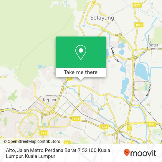 Peta Alto, Jalan Metro Perdana Barat 7 52100 Kuala Lumpur