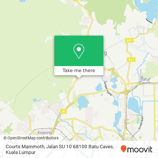 Peta Courts Mammoth, Jalan SU 10 68100 Batu Caves