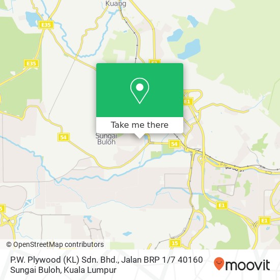 P.W. Plywood (KL) Sdn. Bhd., Jalan BRP 1 / 7 40160 Sungai Buloh map