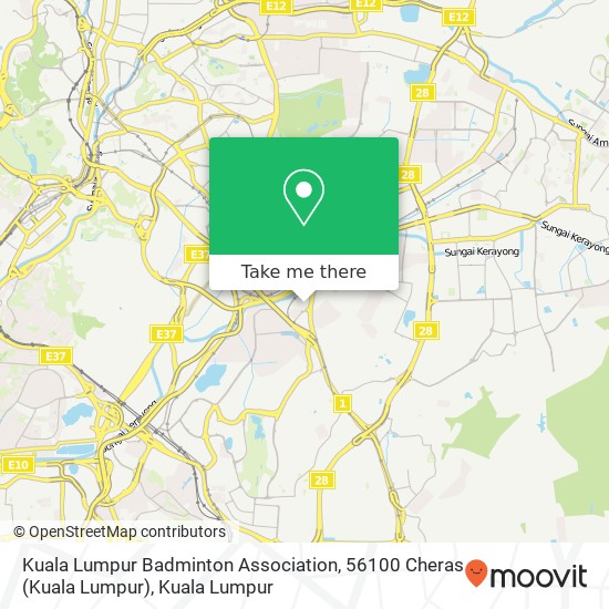 Kuala Lumpur Badminton Association, 56100 Cheras map