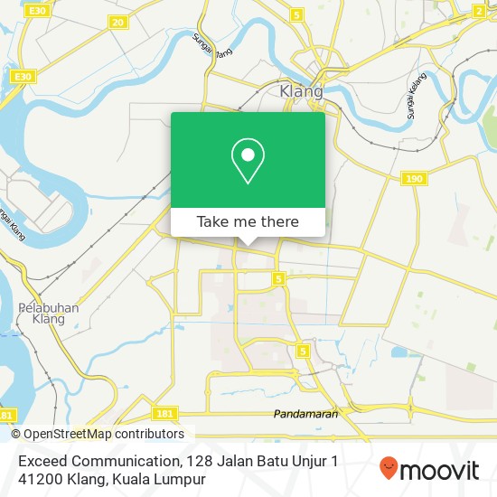 Peta Exceed Communication, 128 Jalan Batu Unjur 1 41200 Klang