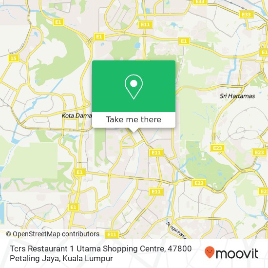 Tcrs Restaurant 1 Utama Shopping Centre, 47800 Petaling Jaya map