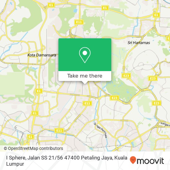 Peta I Sphere, Jalan SS 21 / 56 47400 Petaling Jaya