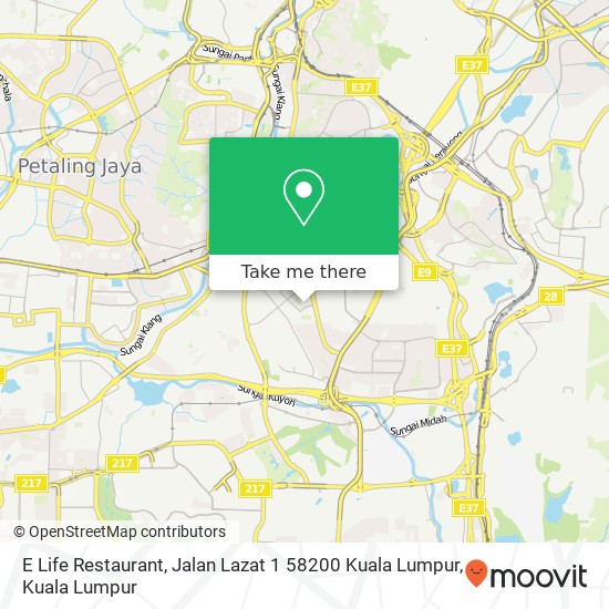 Peta E Life Restaurant, Jalan Lazat 1 58200 Kuala Lumpur