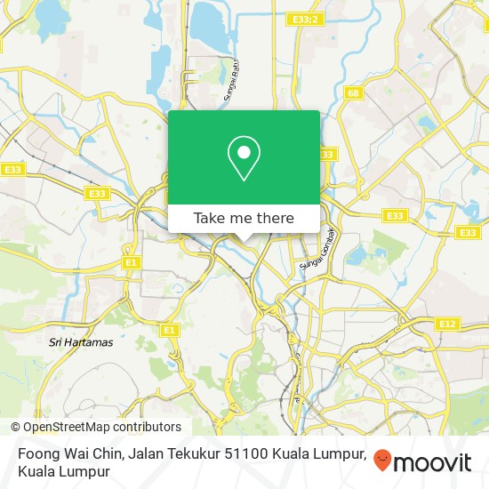 Peta Foong Wai Chin, Jalan Tekukur 51100 Kuala Lumpur