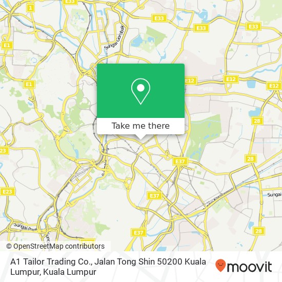 Peta A1 Tailor Trading Co., Jalan Tong Shin 50200 Kuala Lumpur