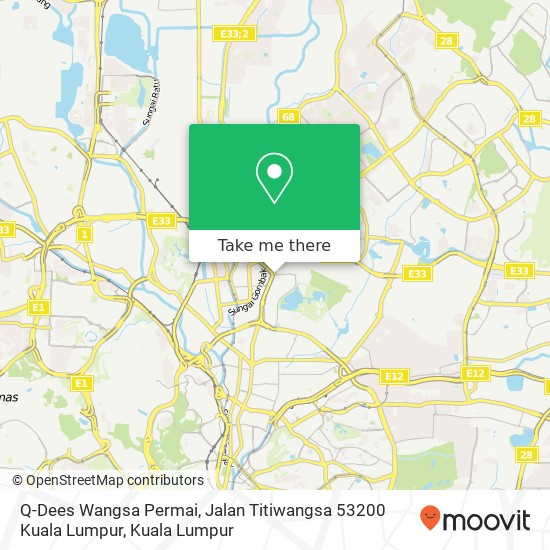 Q-Dees Wangsa Permai, Jalan Titiwangsa 53200 Kuala Lumpur map