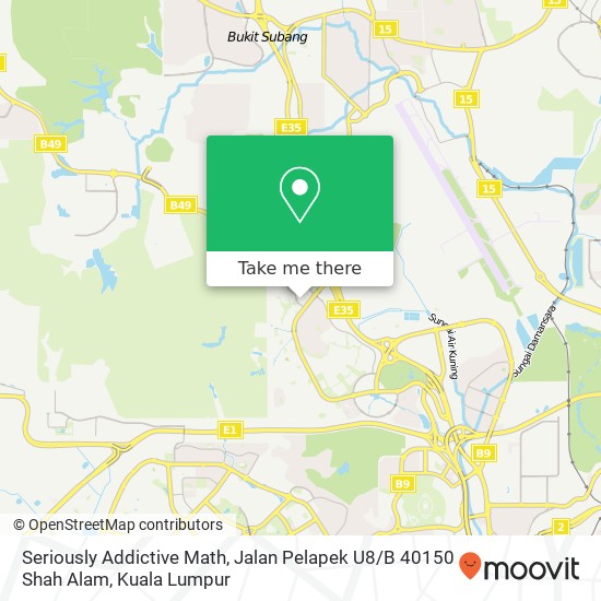 Seriously Addictive Math, Jalan Pelapek U8 / B 40150 Shah Alam map