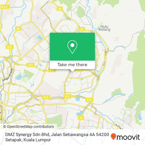 Peta DMZ Synergy Sdn Bhd, Jalan Setiawangsa 4A 54200 Setapak