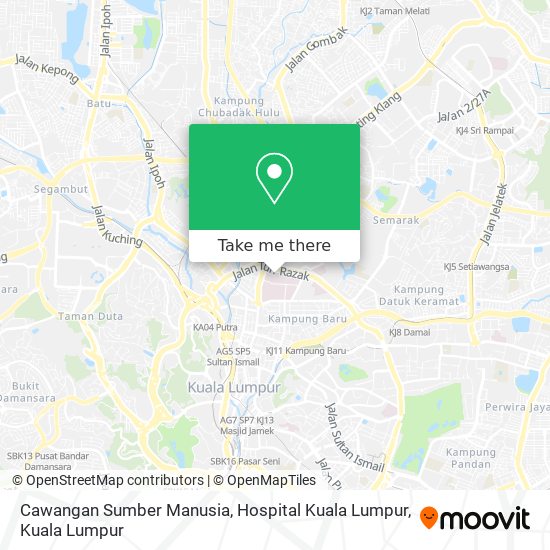 Peta Cawangan Sumber Manusia, Hospital Kuala Lumpur