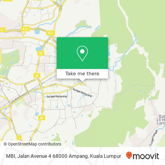 Peta MBI, Jalan Avenue 4 68000 Ampang