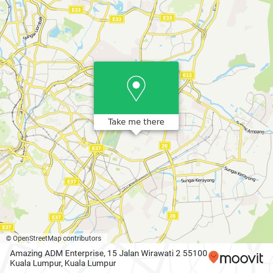 Peta Amazing ADM Enterprise, 15 Jalan Wirawati 2 55100 Kuala Lumpur