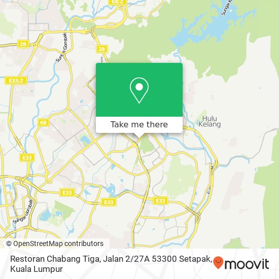 Restoran Chabang Tiga, Jalan 2 / 27A 53300 Setapak map