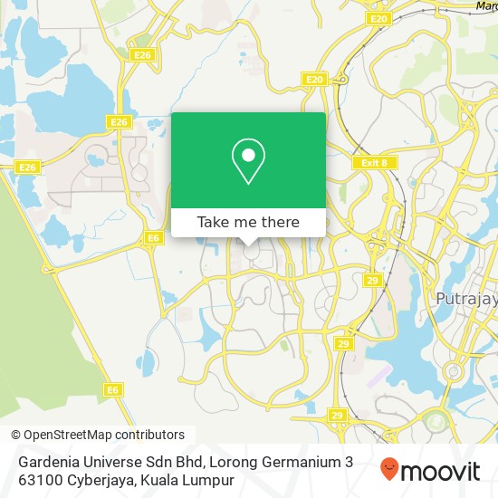 Gardenia Universe Sdn Bhd, Lorong Germanium 3 63100 Cyberjaya map