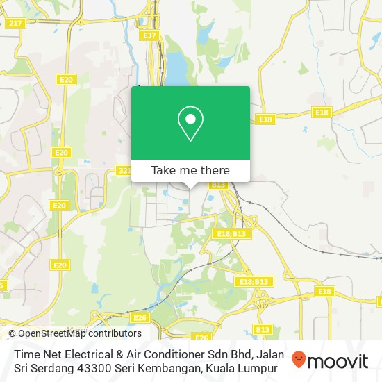 Peta Time Net Electrical & Air Conditioner Sdn Bhd, Jalan Sri Serdang 43300 Seri Kembangan