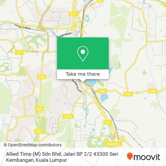 Peta Allied Time (M) Sdn Bhd, Jalan SP 2 / 2 43300 Seri Kembangan