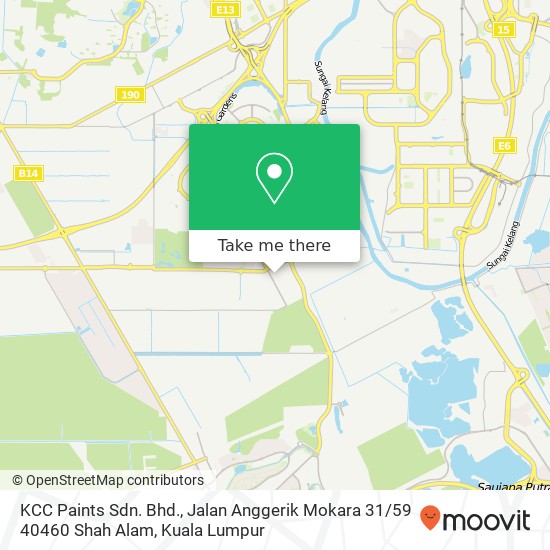 Peta KCC Paints Sdn. Bhd., Jalan Anggerik Mokara 31 / 59 40460 Shah Alam