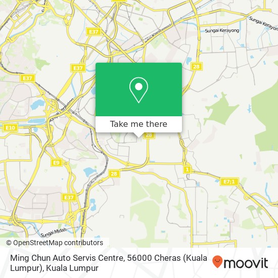 Peta Ming Chun Auto Servis Centre, 56000 Cheras (Kuala Lumpur)