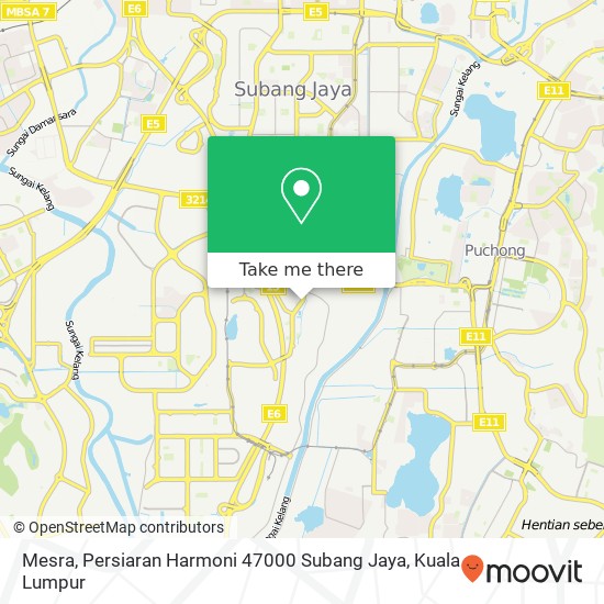 Mesra, Persiaran Harmoni 47000 Subang Jaya map