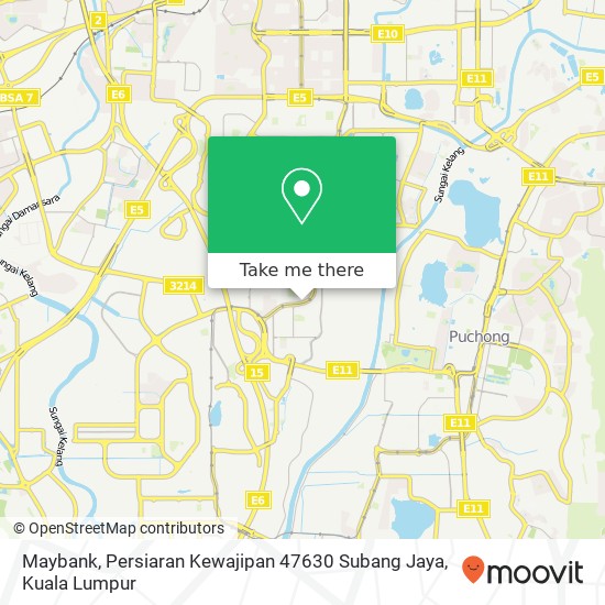 Peta Maybank, Persiaran Kewajipan 47630 Subang Jaya
