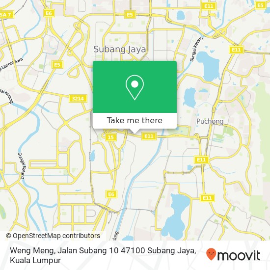 Peta Weng Meng, Jalan Subang 10 47100 Subang Jaya